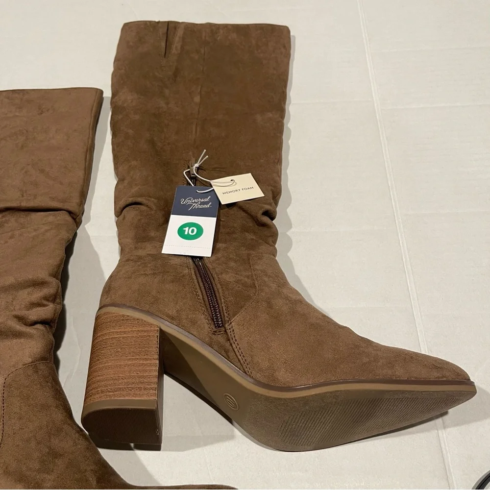 Universal Thread Faux Suede Taupe Women’s Size 10 Junie Tall Boots Fall NWT